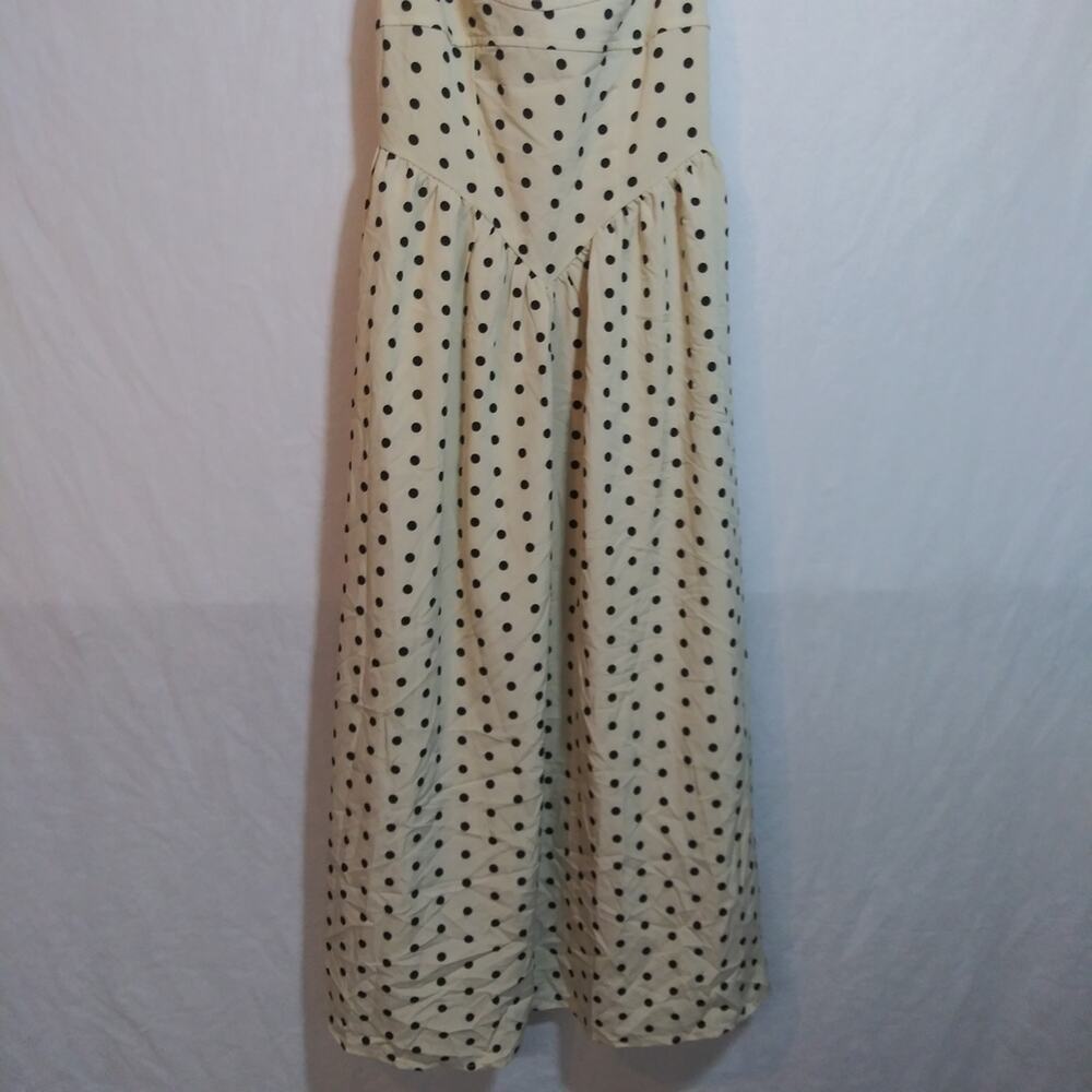 Dazy Cream Polka Dot Spaghetti Strap Corset Midi Dress Classic Chic Size XS - Picture 3 of 9
